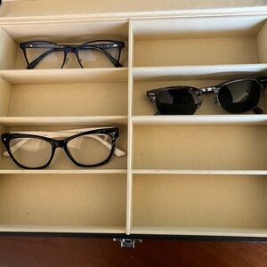 Eyewear Organizer Case - Cream Interior Glasses Storage Box